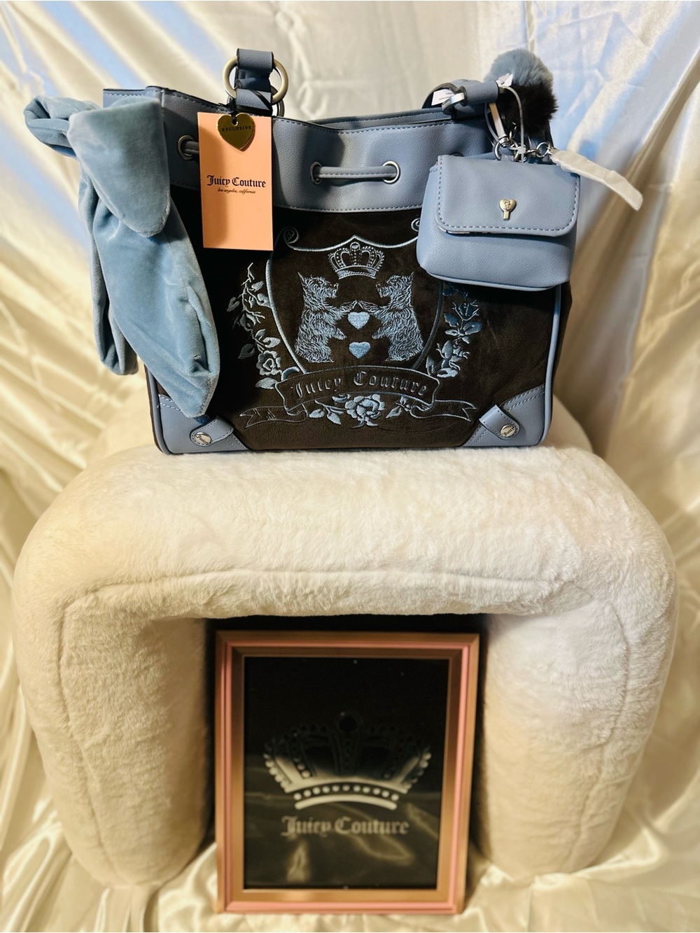 New Juicy Couture Classic Scottie Dogs | Chocolate | New Love Chapter Tote 💎